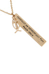 Message "Fearfully" Charm Pendant Necklace Matte Gold - Pack of 6