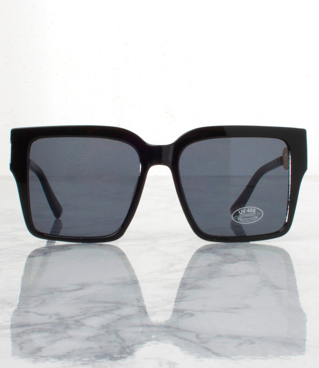 Wholesale Single Color Sunglasses - 21581 - Black - Pack of 6 - $3.25/piece