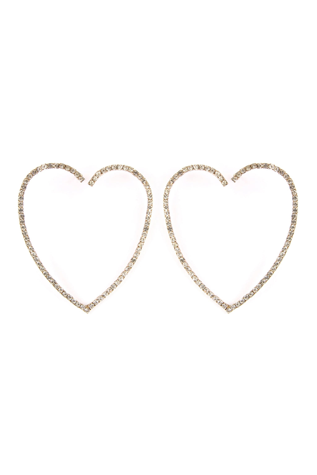 2" Heart Shape Earrings Gold - Pack of 6