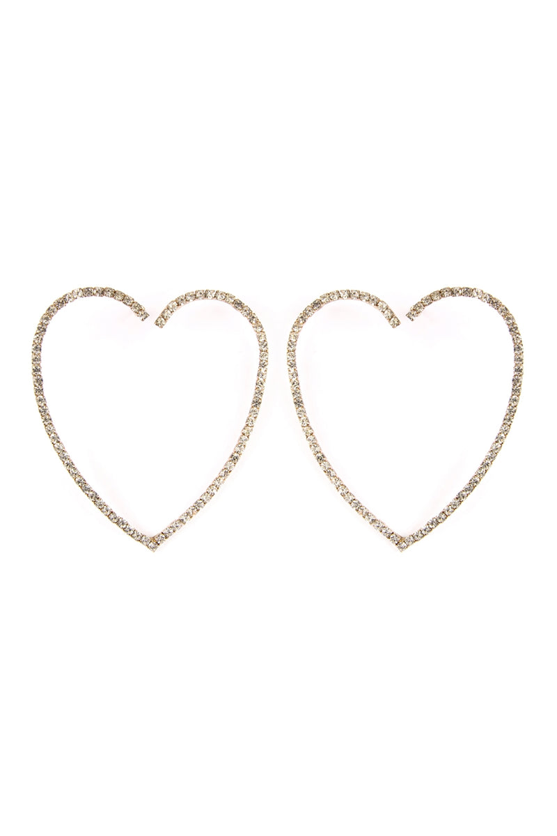 2" Heart Shape Earrings Gold - Pack of 6