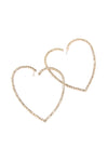 2" Heart Shape Earrings Gold - Pack of 6