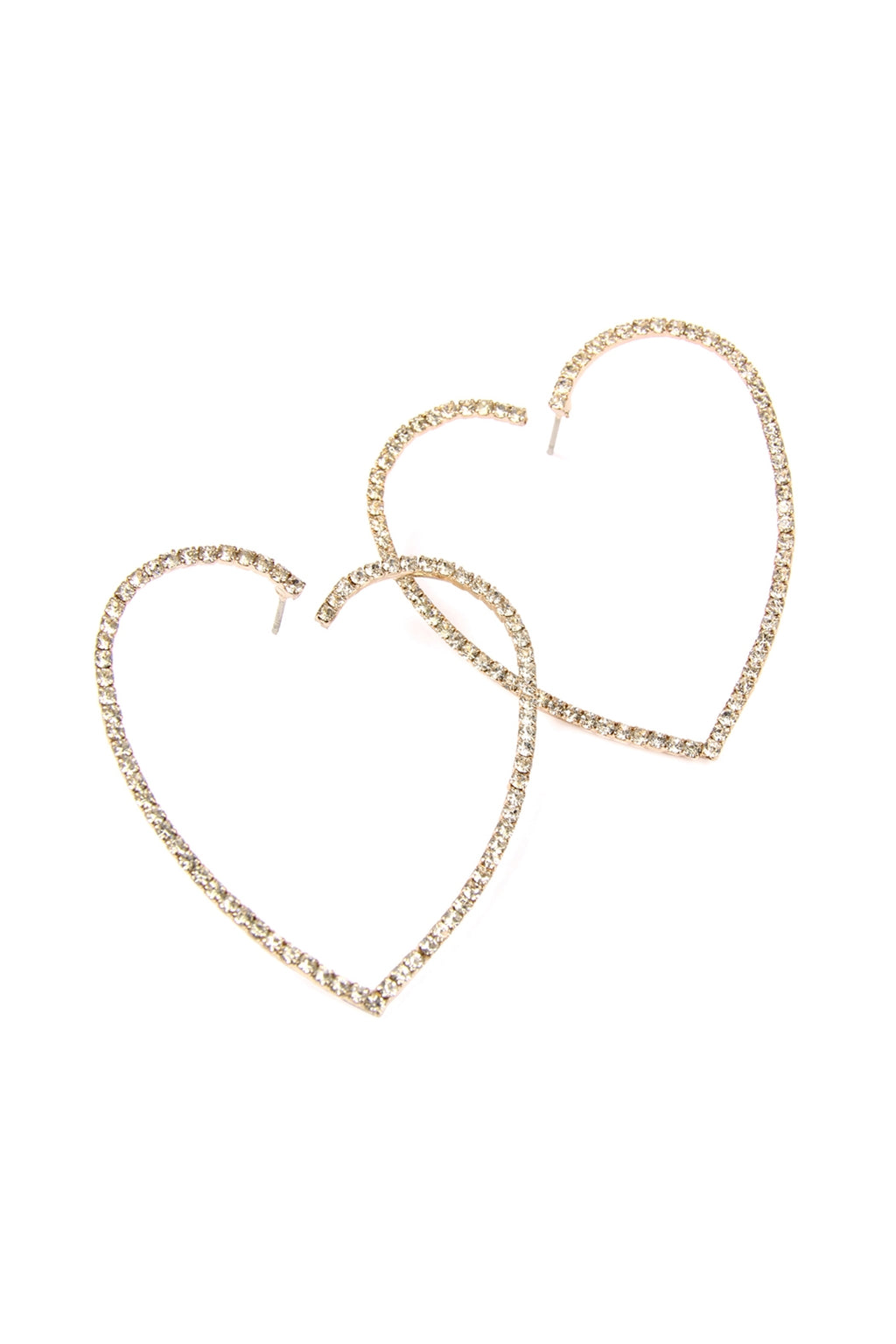 2" Heart Shape Earrings Gold - Pack of 6