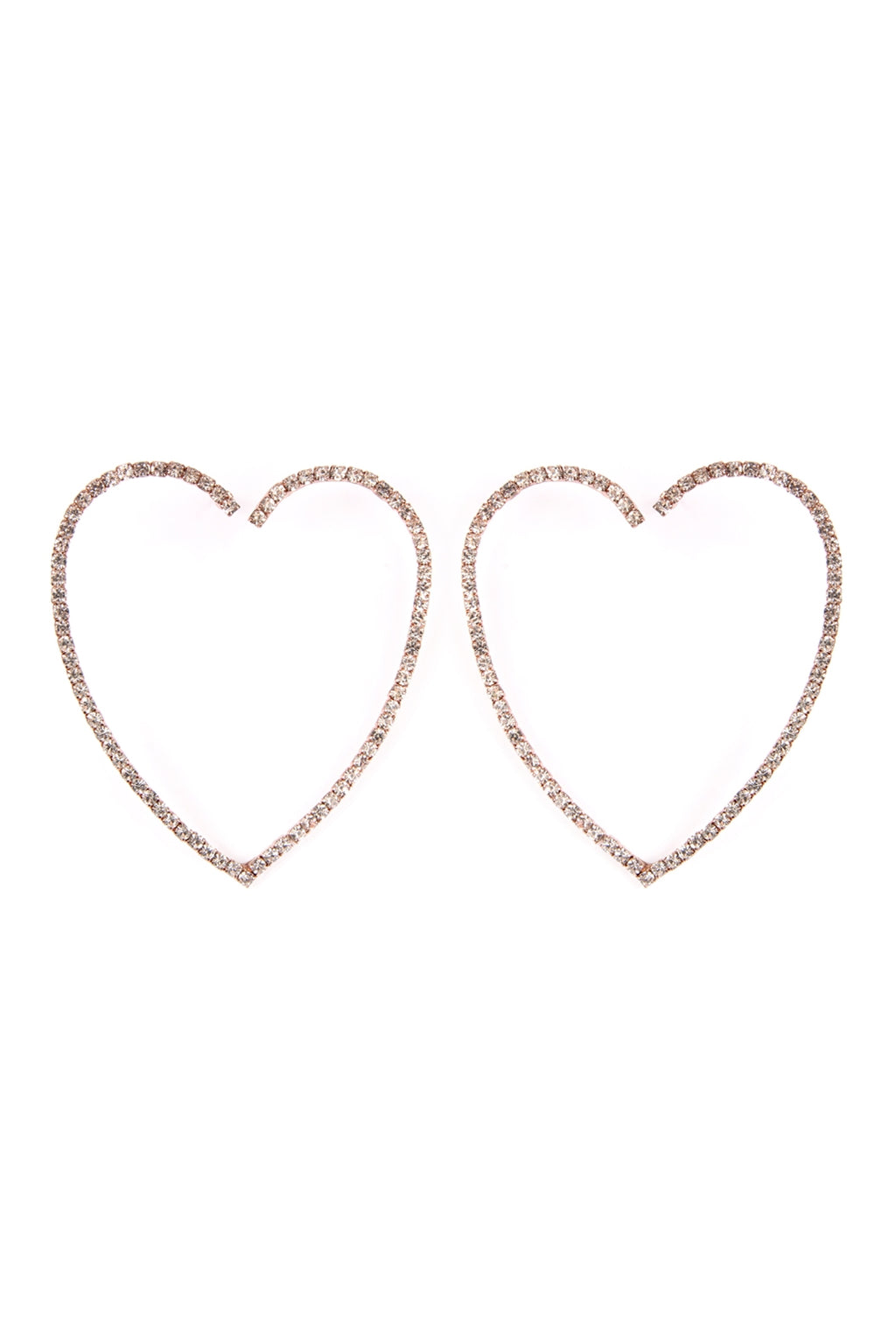 2" Heart Shape Earrings Rose Gold - Pack of 6