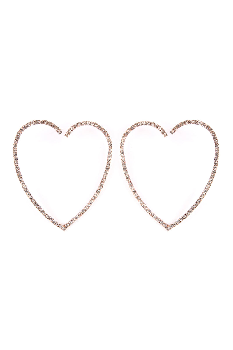 2" Heart Shape Earrings Rose Gold - Pack of 6