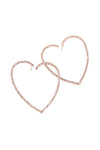 2" Heart Shape Earrings Rose Gold - Pack of 6