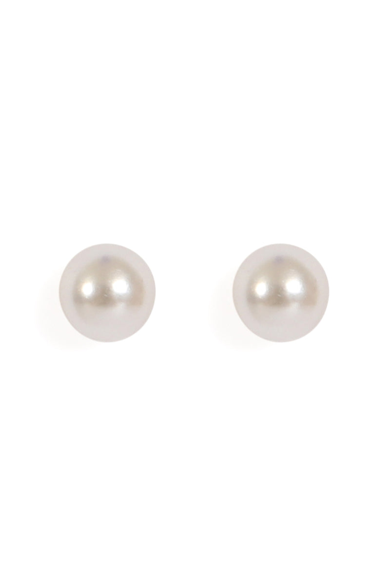 3 Pair Pearl Bow Earring Set White Gold - Pack of 6