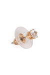 3 Pair Pearl Bow Earring Set White Gold - Pack of 6