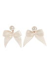 3 Pair Pearl Bow Earring Set White Gold - Pack of 6