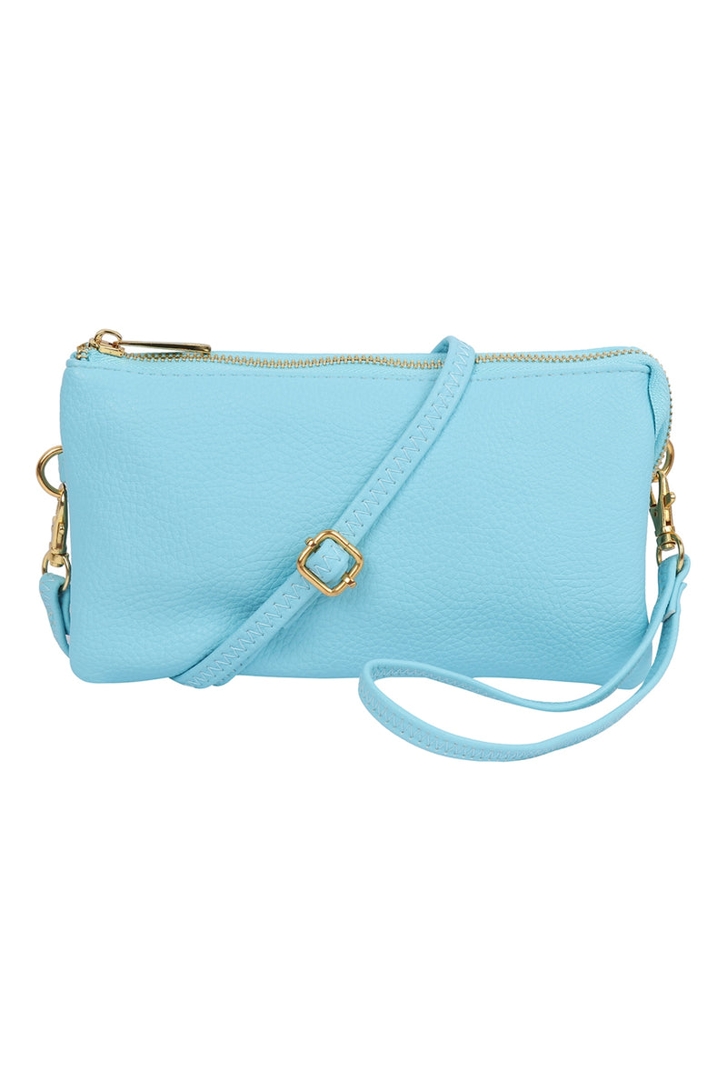 Faux Crossbody Wristlet Bag Light Blue - Pack of 6