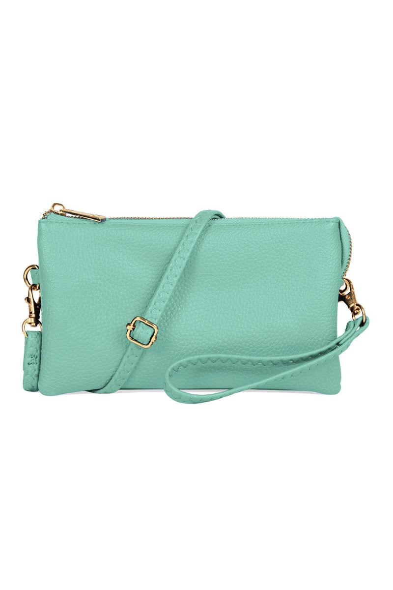 Faux Crossbody Wristlet Bag Mint - Pack of 6