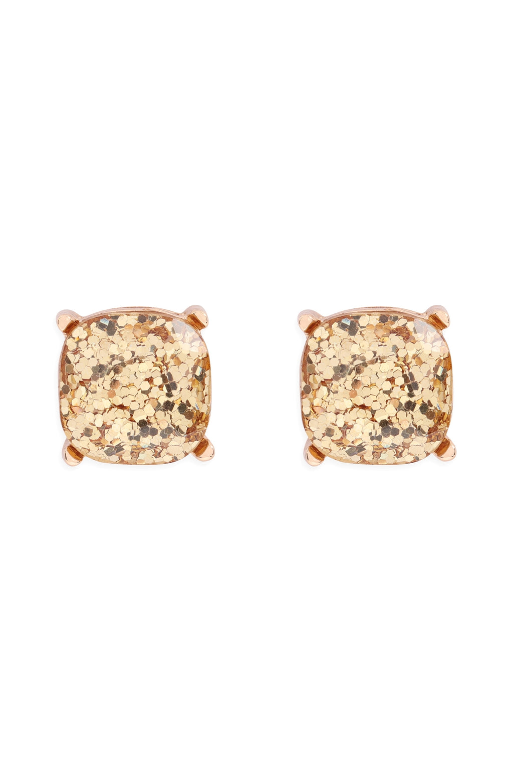 Glitter Epoxy Stud Earrings Gold - Pack of 6