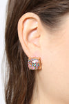 Glitter Epoxy Stud Earrings Light Multicolor - Pack of 6