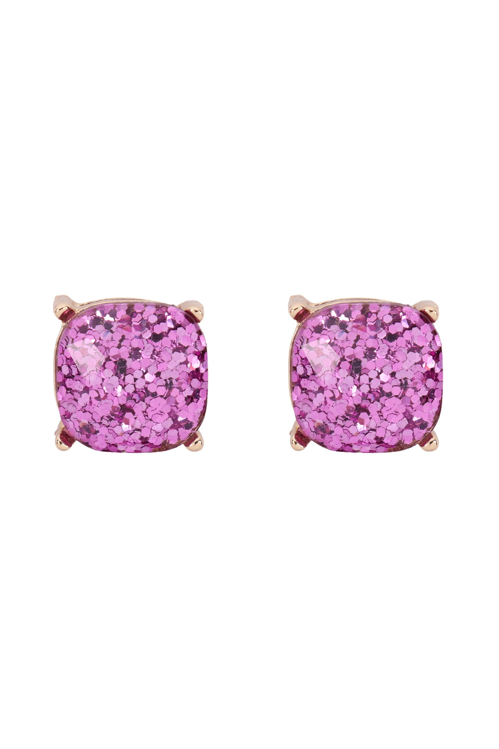 Glitter Epoxy Stud Earrings Light Purple - Pack of 6