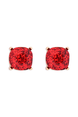 Red Rhinestone Coated Hoop Earrings - Pack of 6