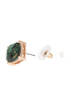 Marble Epoxy Stud Earrings Dark Green - Pack of 6