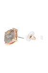 Marble Epoxy Stud Earrings White - Pack of 6