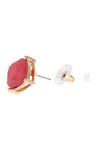 Fine Glitter Epoxy Stud Earrings PInk - Pack of 6