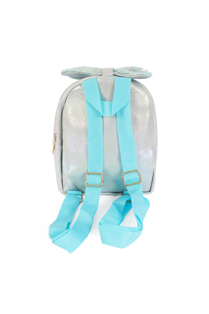 Cute Bow Glitter Kids Backpack Blue - Pack of 6