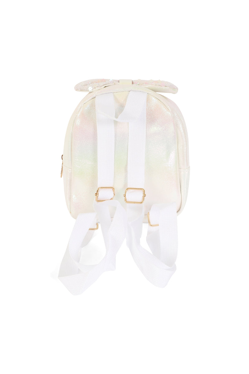 Cute Bow Glitter Kids Backpack White - Pack of 6