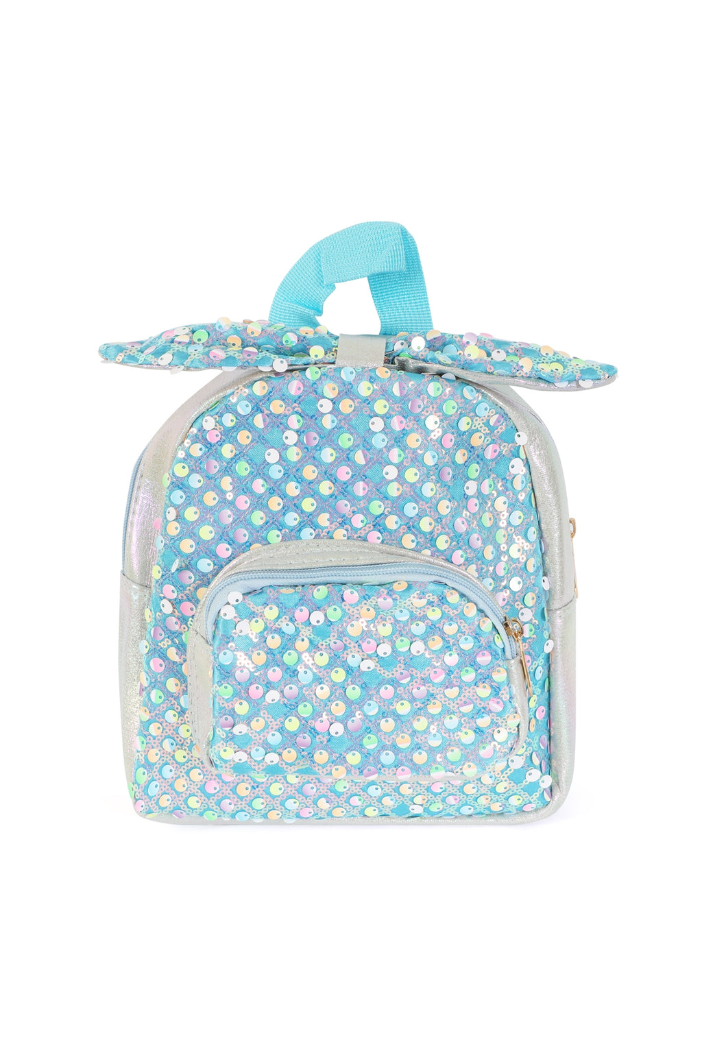 Cute Ribbon Glitter Kids Backpack Blue - Pack of 6