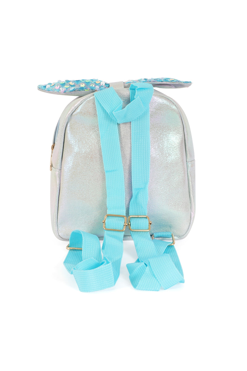 Cute Ribbon Glitter Kids Backpack Blue - Pack of 6