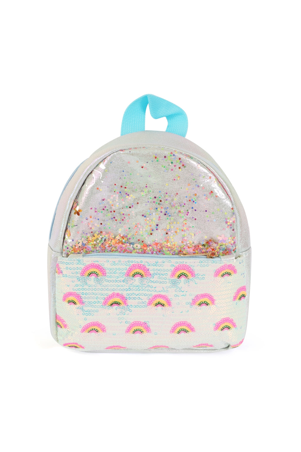 Cute Rainbow Glitter Kids Backpack Blue - Pack of 6