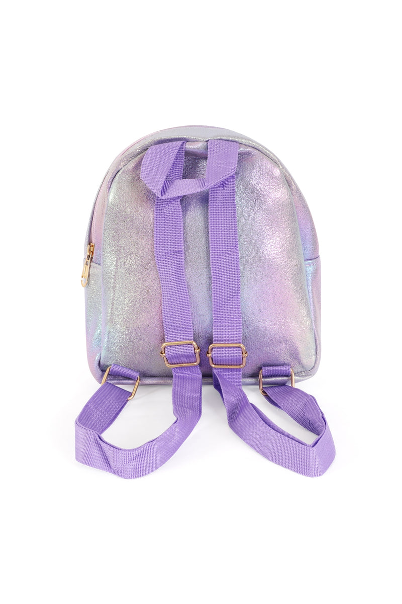 Cute Rainbow Glitter Kids Backpack Purple - Pack of 6