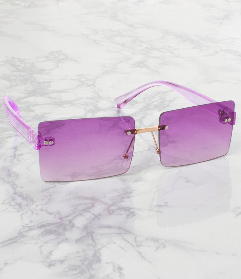 Single Color Sunglasses - BQ21458-PURPLE/COMBO - Pack of 6 - $4/piece