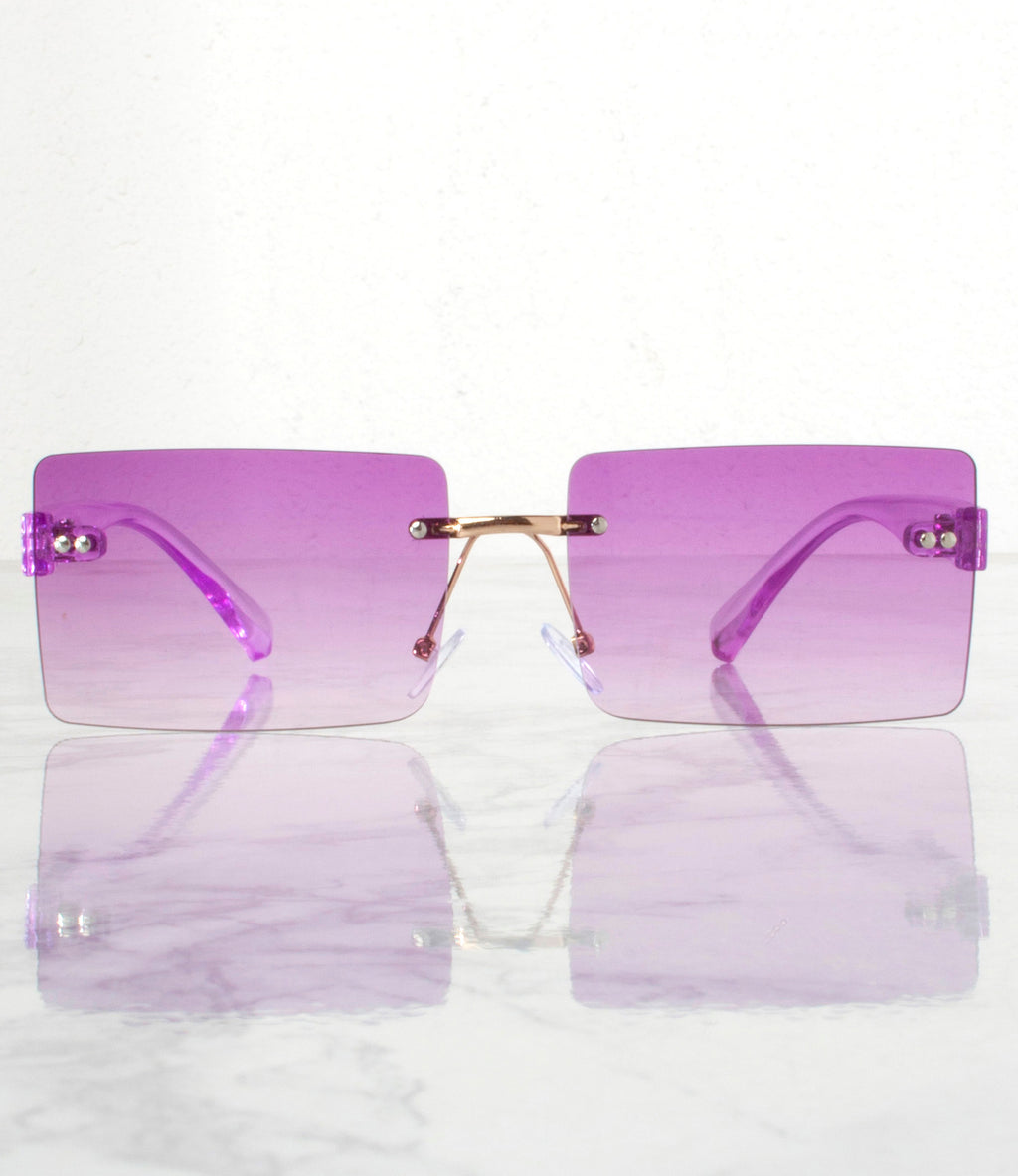 Single Color Sunglasses - BQ21458-PURPLE/COMBO - Pack of 6 - $4/piece