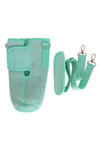 Water Bottle Carrier with Glitter Rhinestones Adjustable Strap Mint - Pack of 6