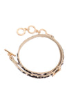 Gold Light Brown "Love" Animal Skin Wrap Bracelet - Pack of 6