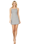 Black Cross Back Spaghetti Strap Plaid Dress - Pack of 6