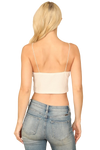 Cream Spaghetti Strap Textured Crop Top - Pack of 6