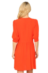 Orange Half Puff Sleeve Button Down Solid Dress -  Pack of 5