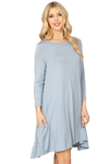 Sky Blue V Neck Short Sleeve Textured Babydoll Dress -  Pack of 6