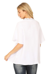 White Dolman Sleeve Lace Front Detail Solid Top - Pack of 6