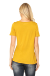 Mustard Short Sleeve V Neck Twist Front Solid Top - Pack of 6