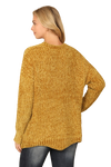 Mustard Round Neck Curved Hem Knit Sweater - Pack of 6