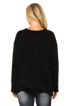 Black Round Neck Curved Hem Knit Sweater - Pack of 6