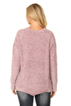 Lavender Round Neck Curved Hem Knit Sweater - Pack of 6