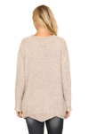 Light Grey Round Neck Curved Hem Knit Sweater - Pack of 6