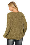 Olive Round Neck Curved Hem Knit Sweater - Pack of 6