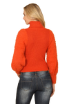 Rust Fur Sleeves Ribbed Turtle Neck Sweater - Pack of 6