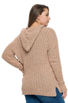 Taupe Plus Size Ribbed Popcorn Knit Tunic Hoodie Sweater - Pack of 6