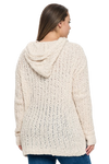 Cream Plus Size Ribbed Popcorn Knit Tunic Hoodie Sweater - Pack of 6