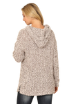 Heather Gray Plus Size Ribbed Popcorn Knit Tunic Hoodie Sweater - Pack of 6