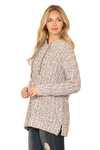 Heather Gray Plus Size Ribbed Popcorn Knit Tunic Hoodie Sweater - Pack of 6