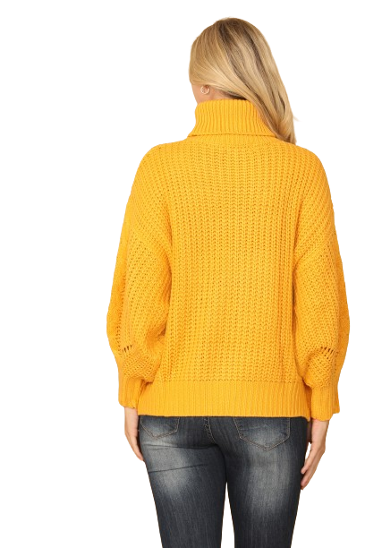 Mustard Plus Size Turtle Neck Knitted Sweater Pack of 6