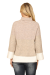 Light Taupe Plus Size Turtle Neck Knit Detail Sweater - Pack of 6