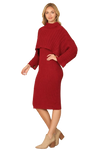 Plus Size Asymmetrical Faux-Wrap Dress Crimson - Pack of 6